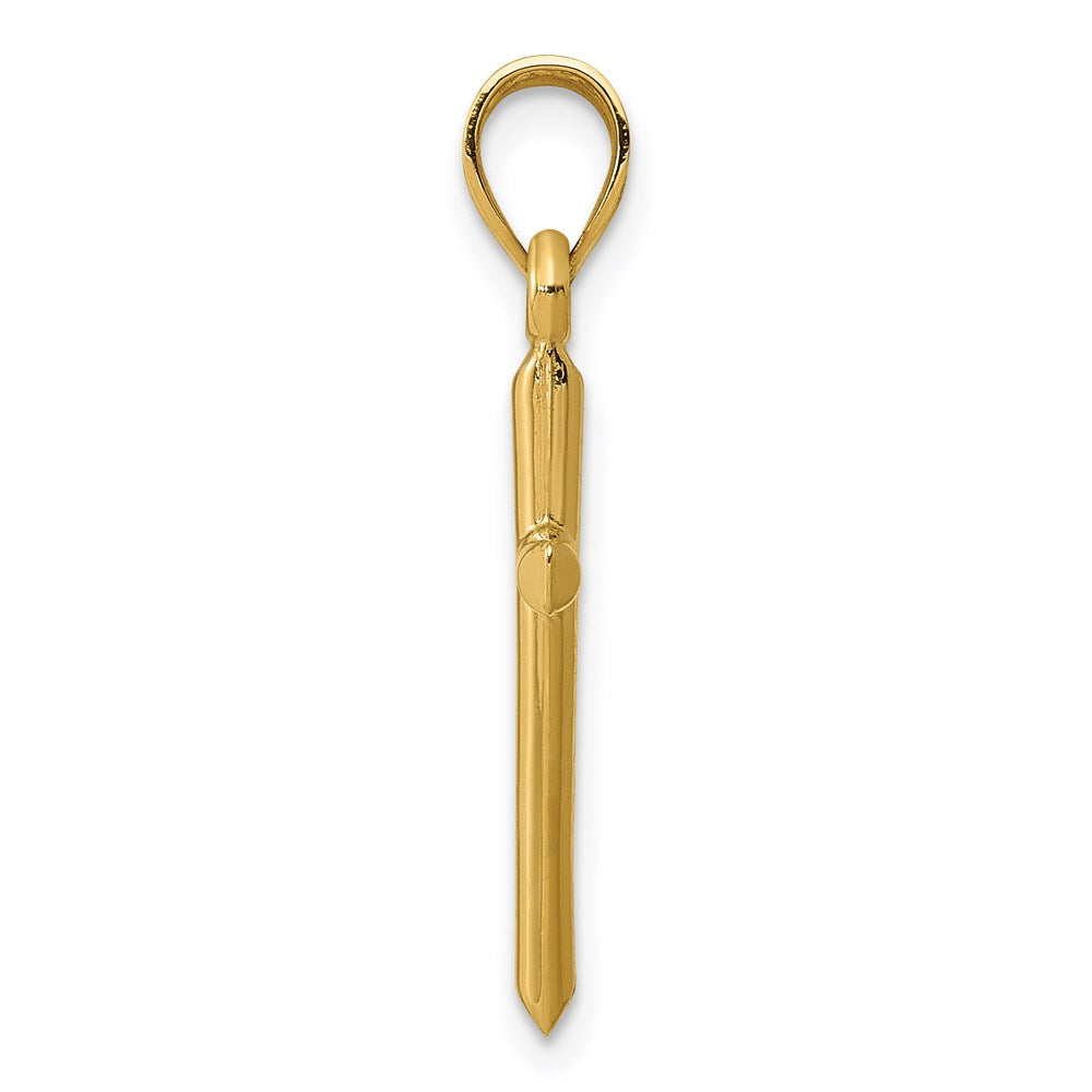 14k Yellow Gold 12 mm Polished Hollow Cross Pendant (0.45 grams)