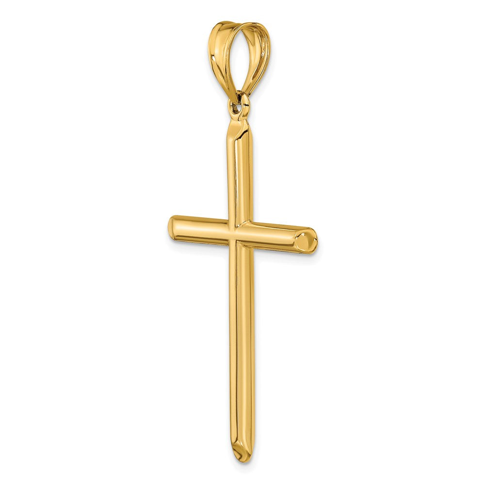 14k Yellow Gold 30 mm 3-D Hollow Cross Pendant (1.72 grams)