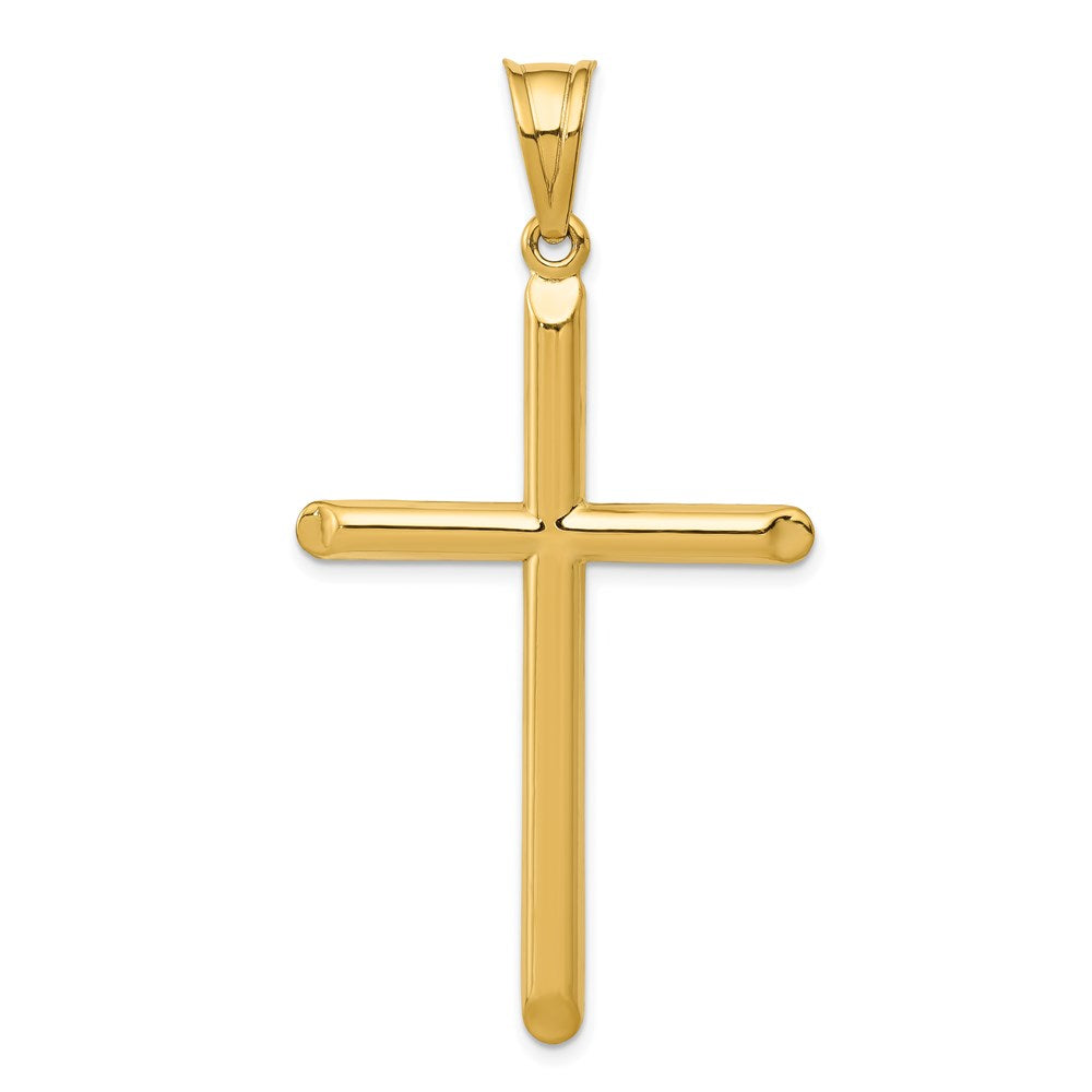 14k Yellow Gold 30 mm 3-D Hollow Cross Pendant (1.72 grams)
