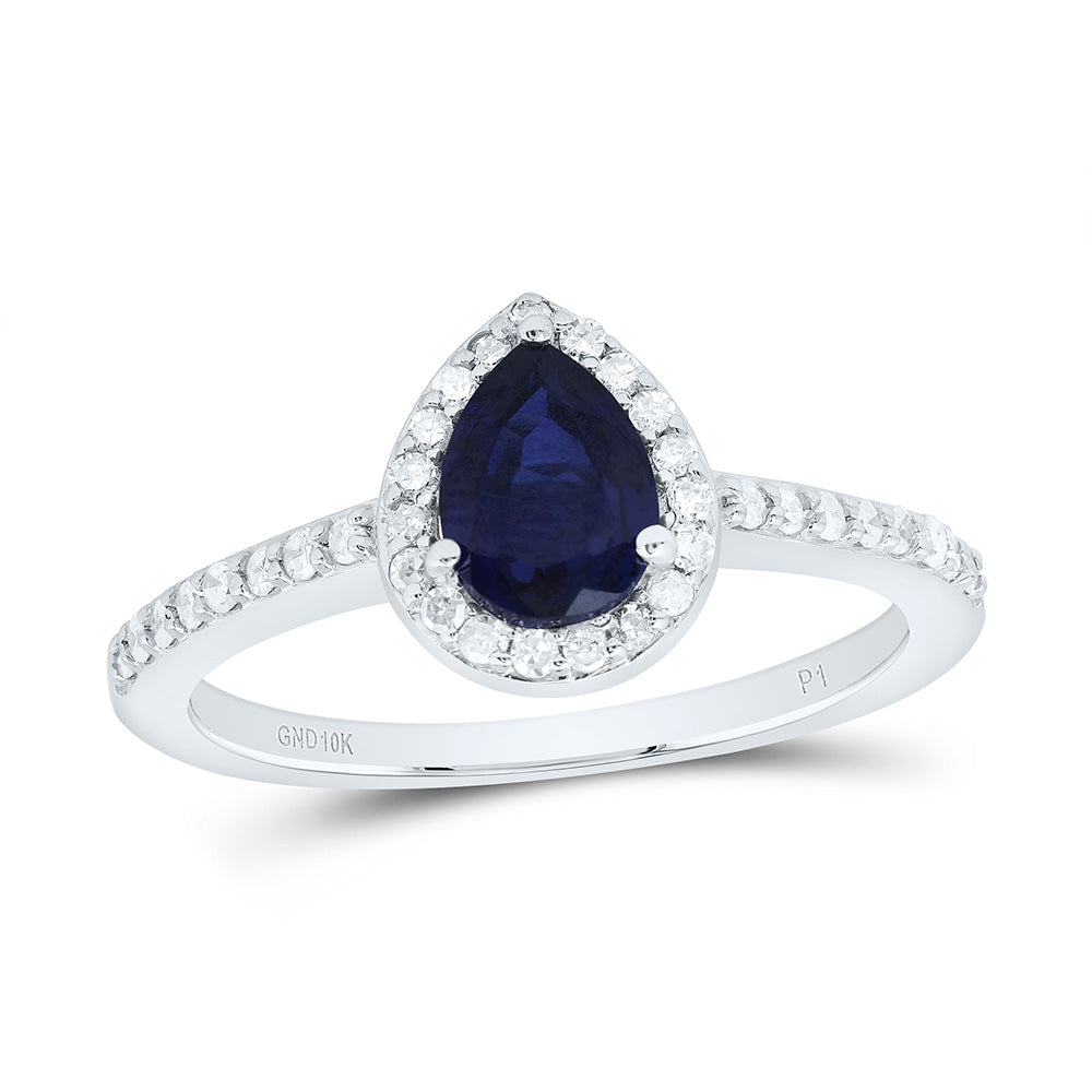 1/4Ctw-Dia P1 7 X 5 Mm-Pear-Bs Synthetic Ring (2.25 grams)