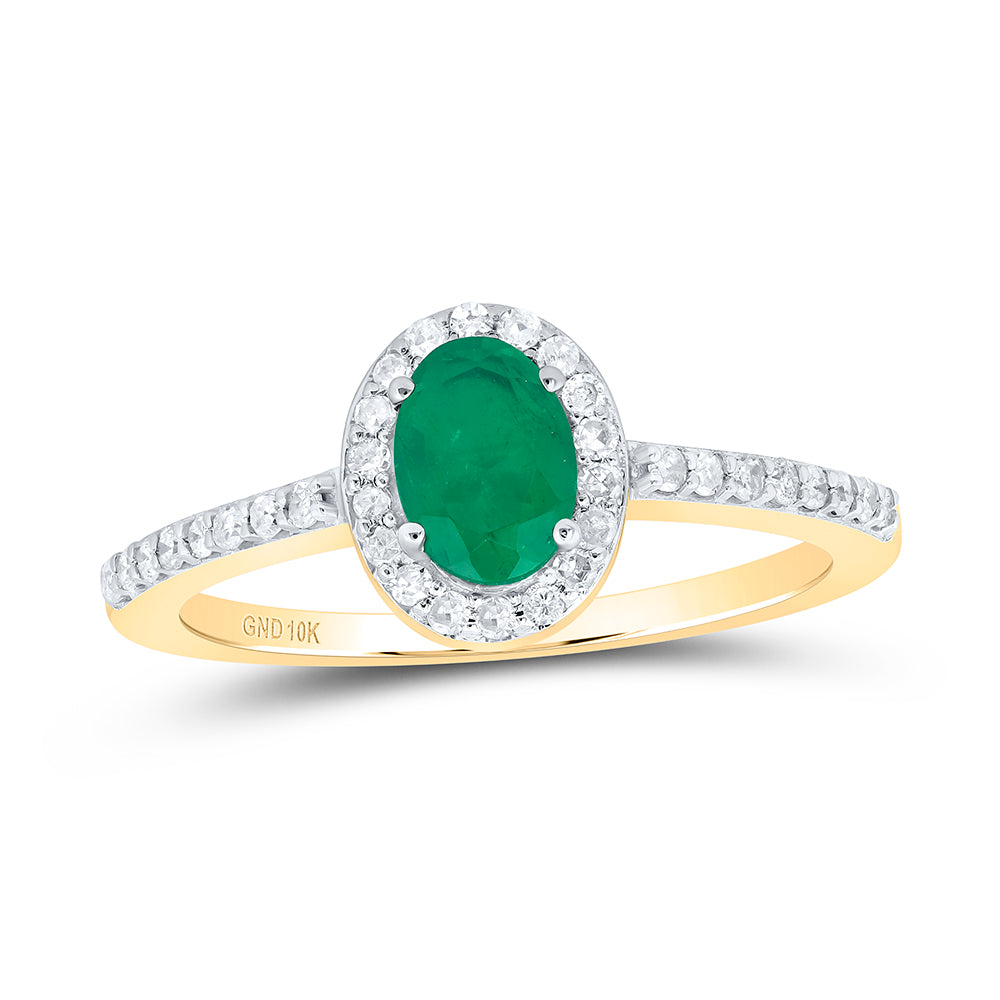 1/4Ctw-Diamond 6.50 X 4.50 Mm-Ov-Em Synthetic Ring (2.08 grams)
