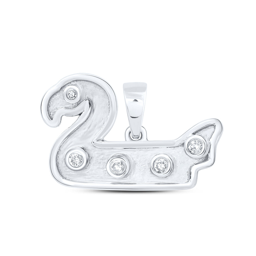 10Kt Gold 1/20Ctw-Dia Nk Gift Swan Pendant