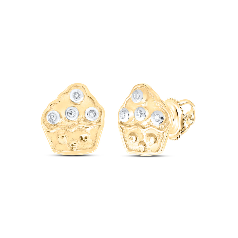 10Kt Gold 0.02Ctw-Dia Nk Gift Cup Cake Earrings