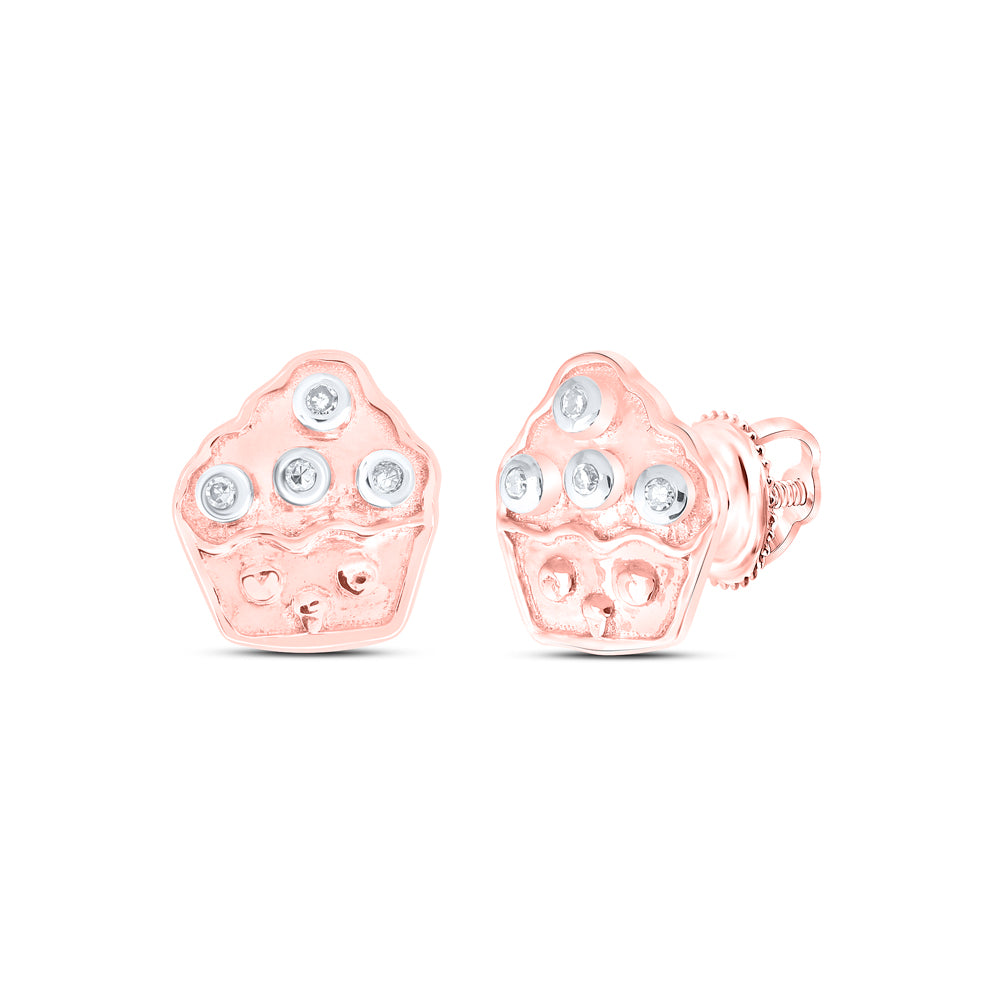 10Kt Gold 0.02Ctw-Dia Nk Gift Cup Cake Earrings