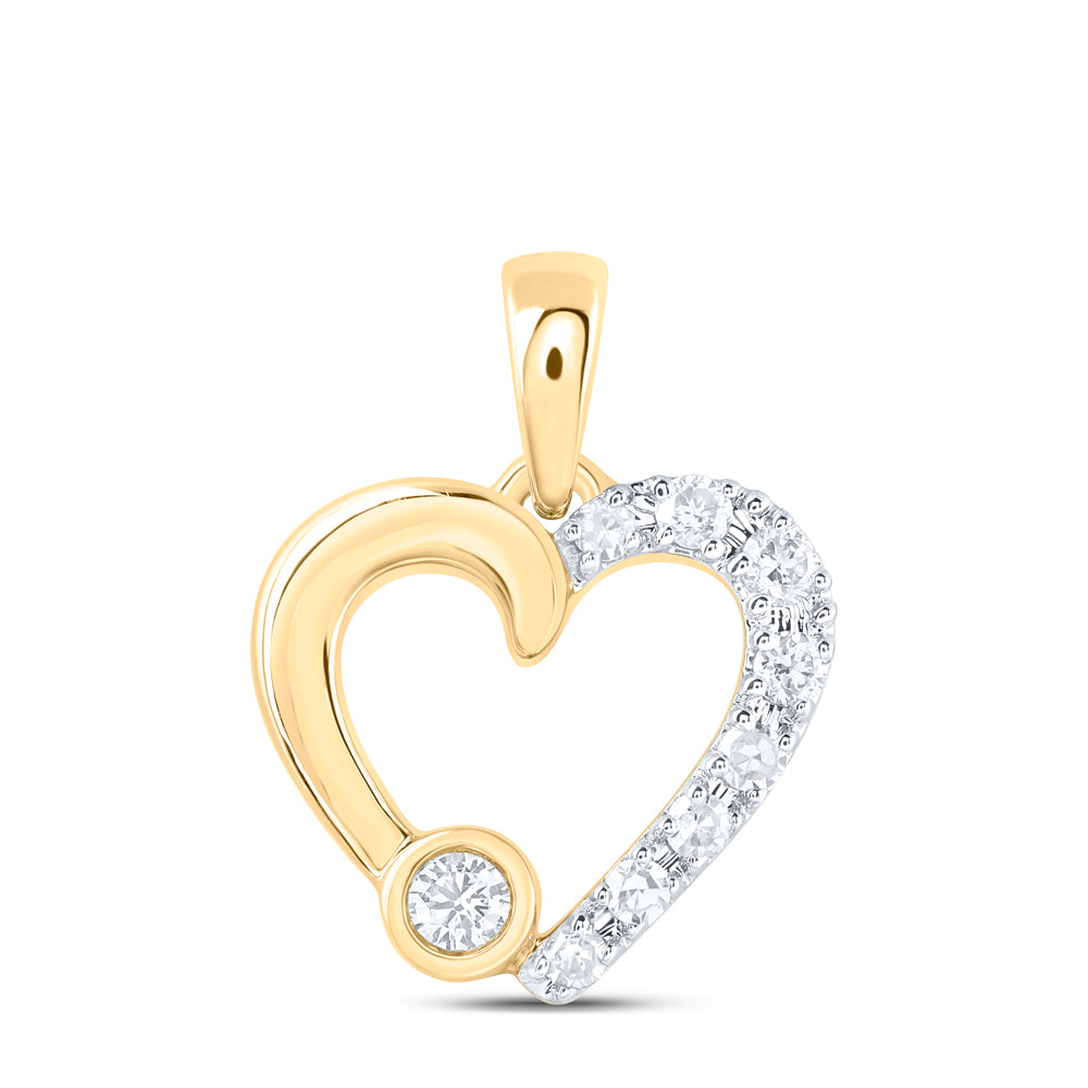10Kt Gold 1/20Ctw-Dia Nk Gift Heart Pendant