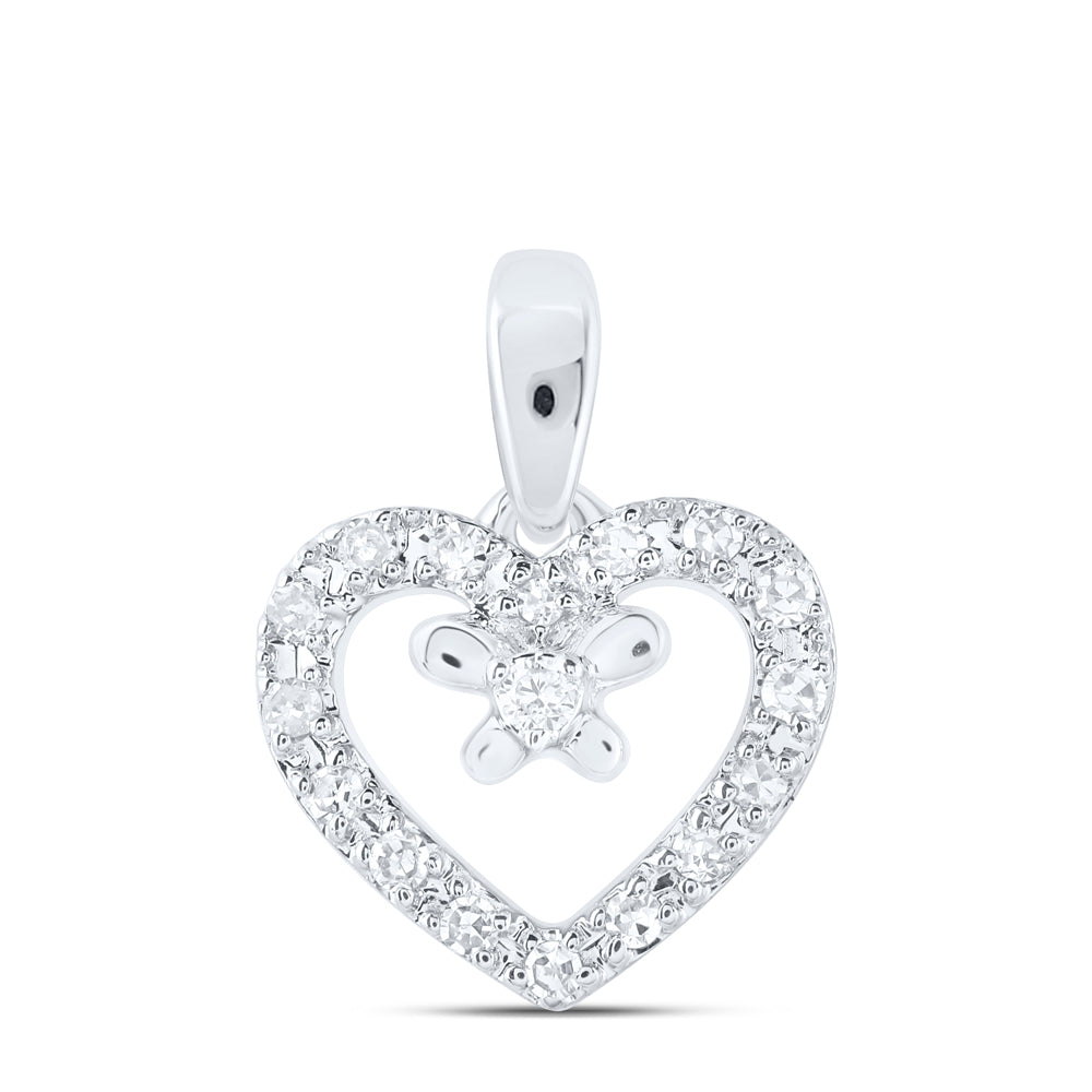 10Kt Gold 1/20Ctw-Dia Nk Gift Heart Pendant