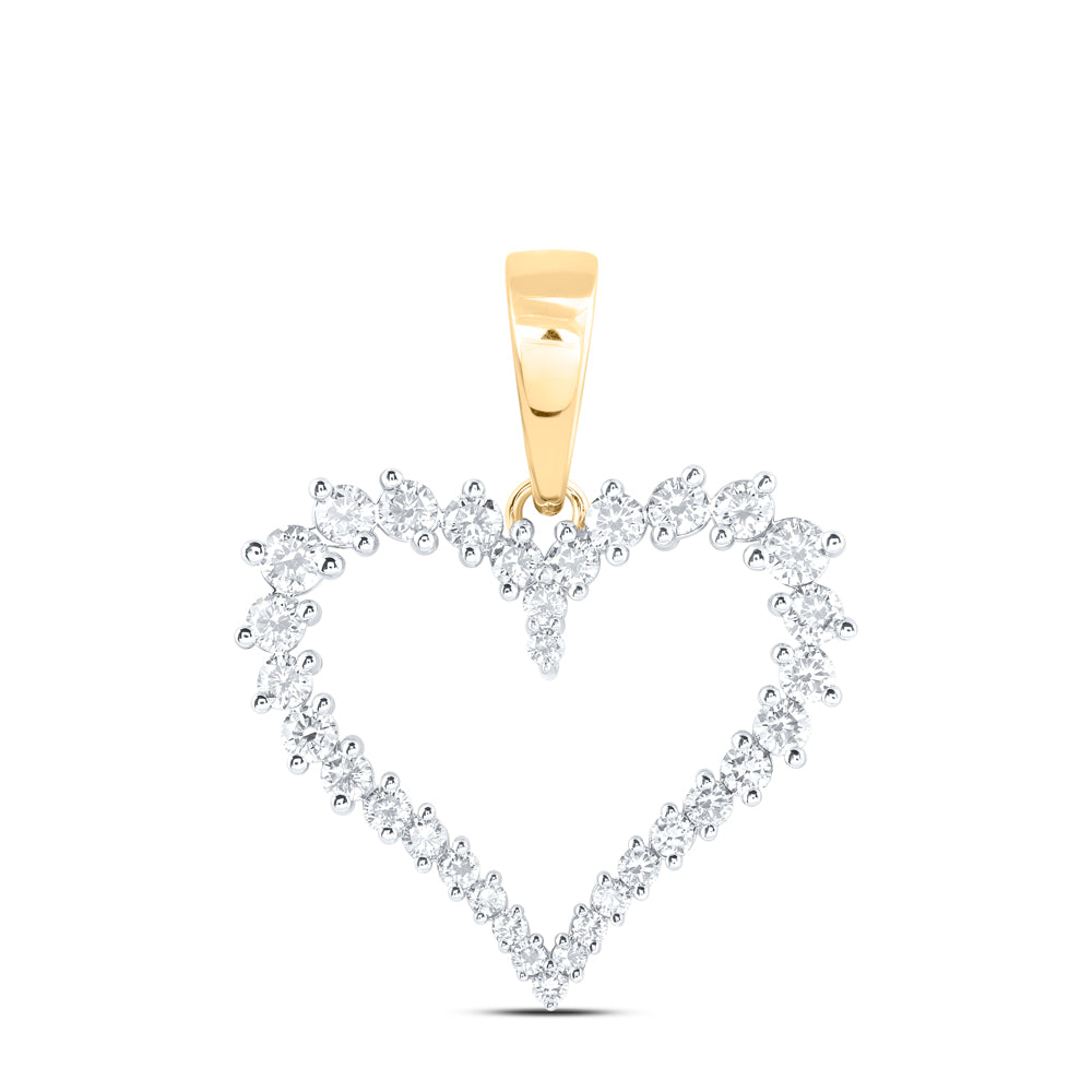 10Kt Gold 3 1/3Ctw-Dia Nk Gift Heart Pendant