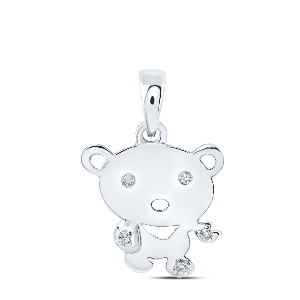 10Kt Gold 0.03Ctw-Dia Nk Gift Teddy Bear Pendant