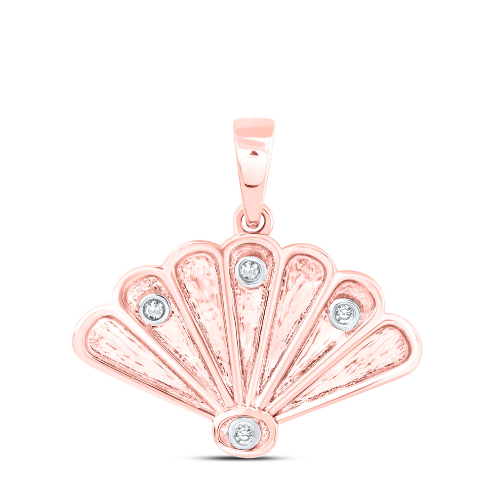 10Kt Gold 0.02Ctw-Dia Nk Gift Sea Shell Pendant