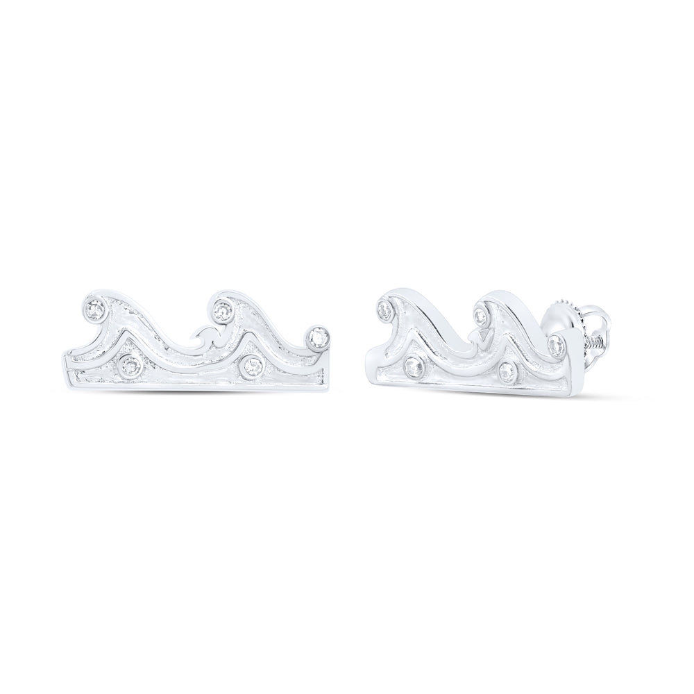 10Kt Gold 0.02Ctw-Dia Nk Gift Sea Waves Earrings