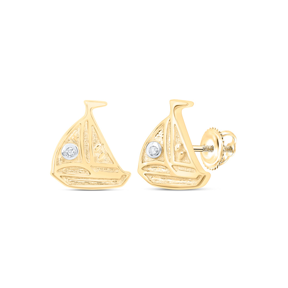 10Kt Gold 0.004Ctw-Dia Nk Gift Boat Earrings