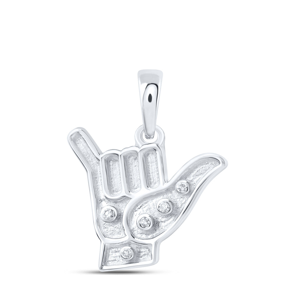 10Kt Gold 0.01Ctw-Dia Nk Gift Cool Hand Pendant