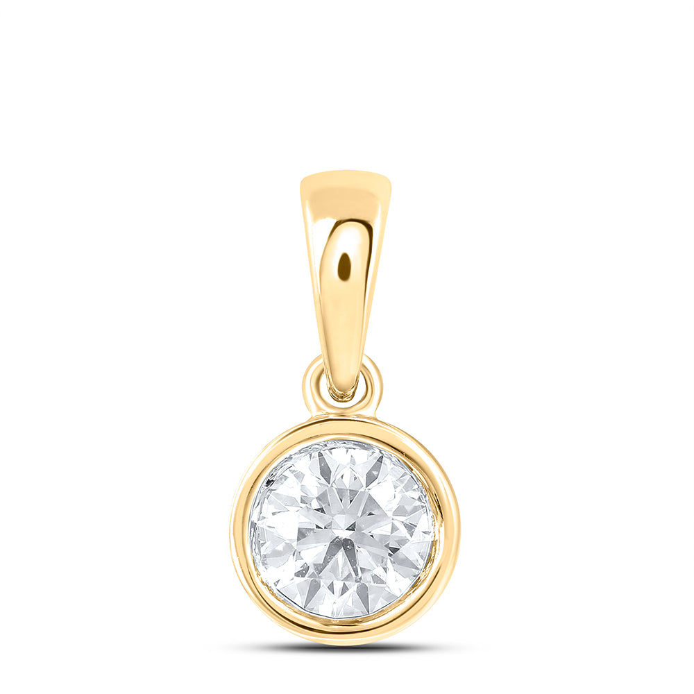 14Kt Gold 3/8Ctw Dia Sup Solitaire Pendant