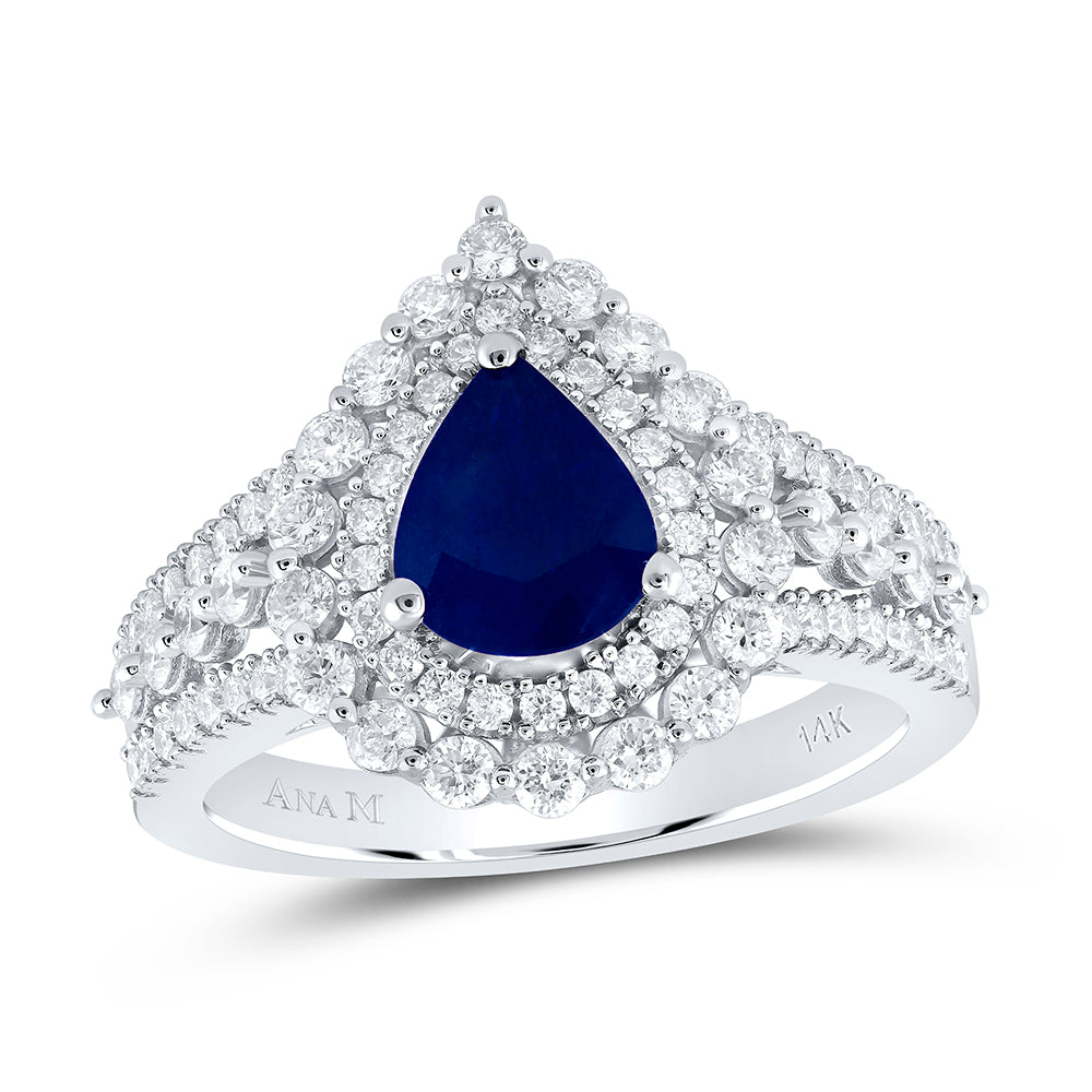 7/8Ctw-Dia Ana M 8 X 6 Mm Bs-Pear Nat Gem Ring (4.77 grams)