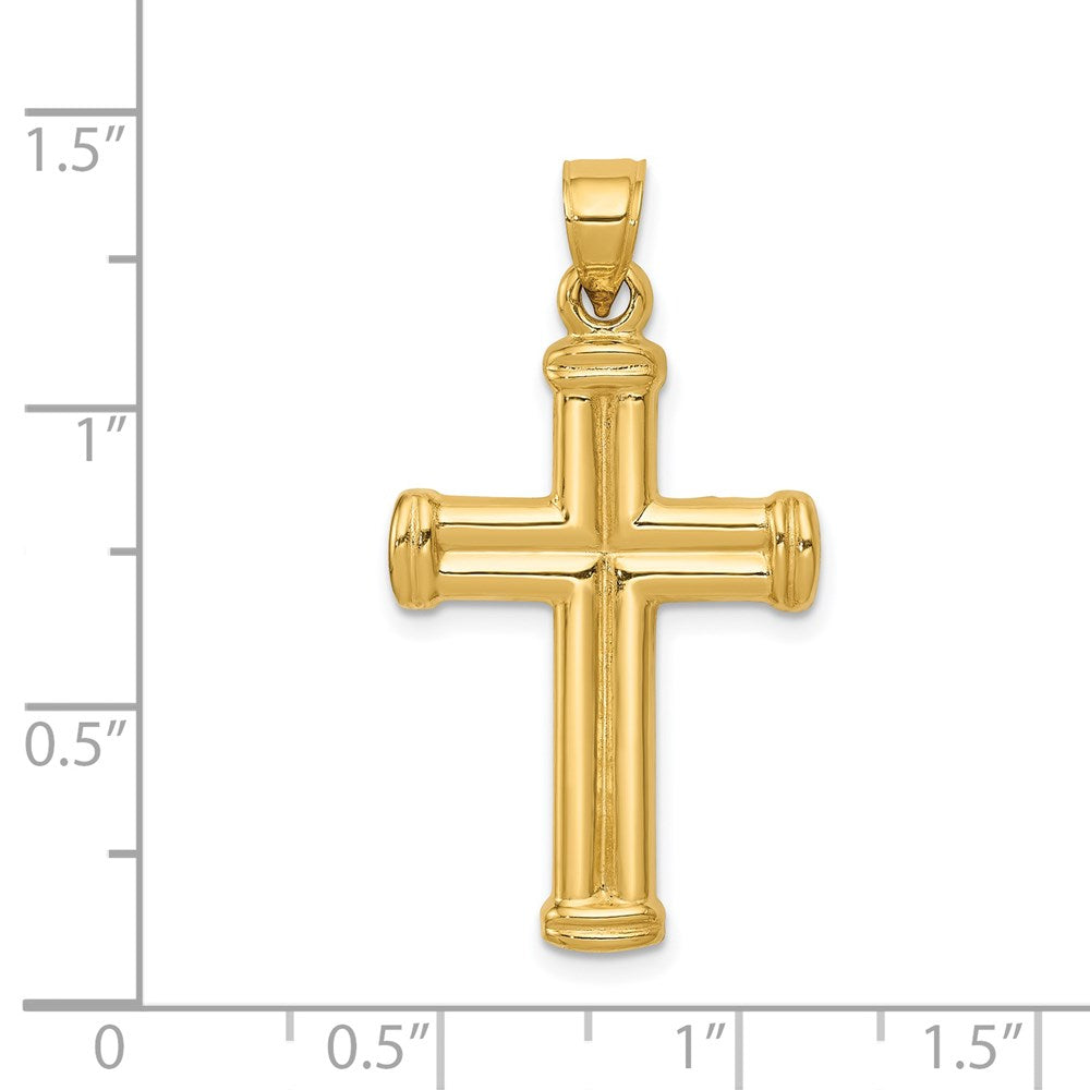14k Yellow Gold 18.3 mm Hollow Cross Pendant (1.21 grams)