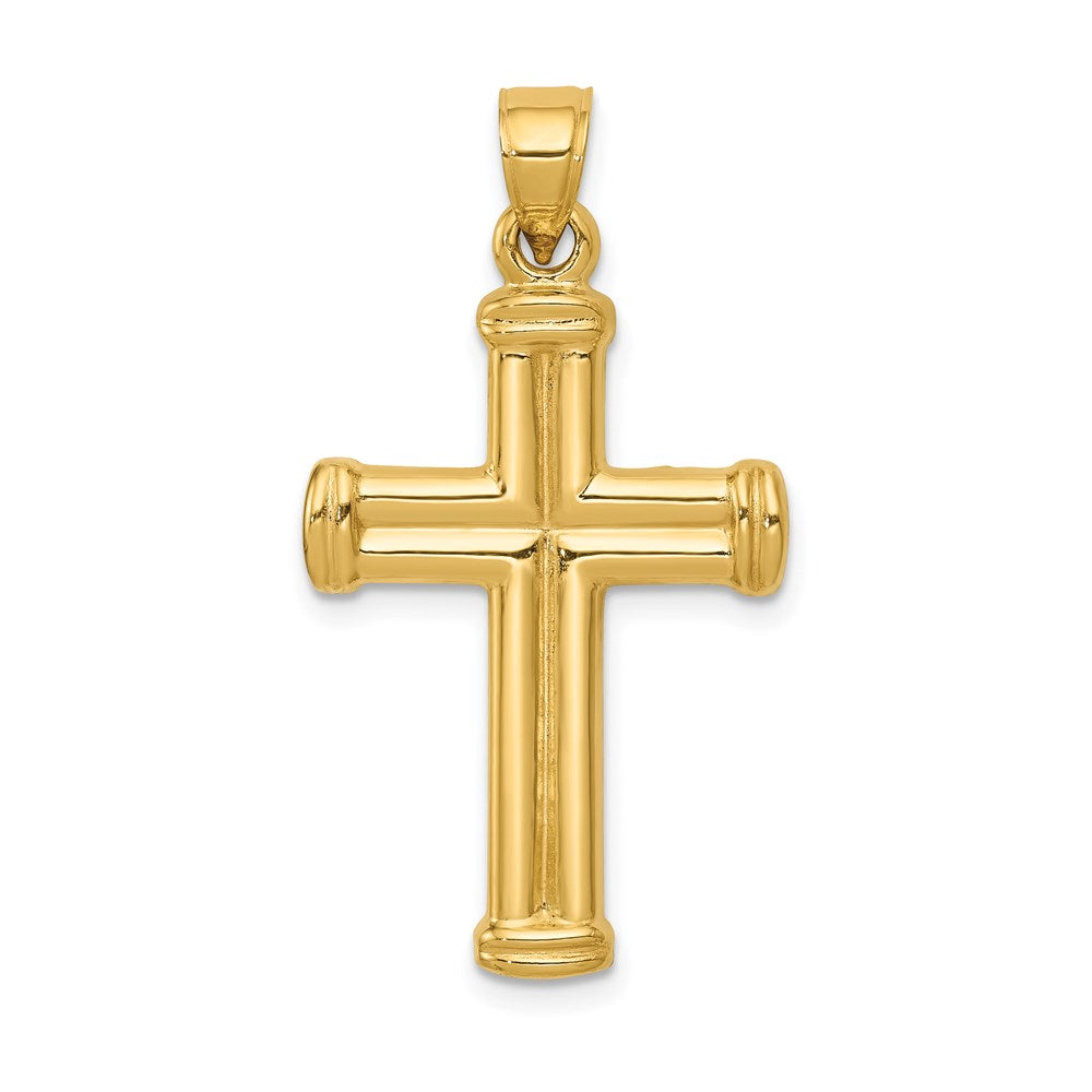 14k Yellow Gold 18.3 mm Hollow Cross Pendant (1.21 grams)