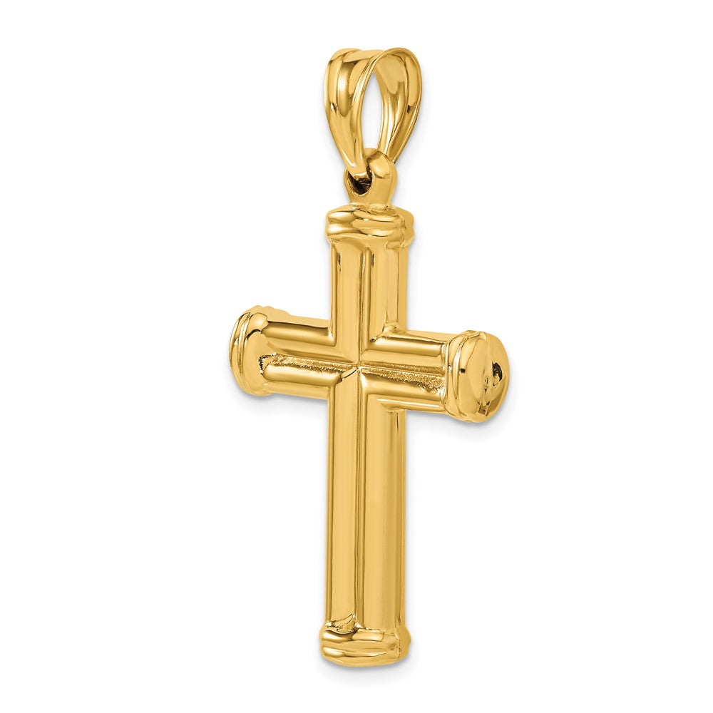 14k Yellow Gold 25 mm Hollow Cross Pendant (2.44 grams)