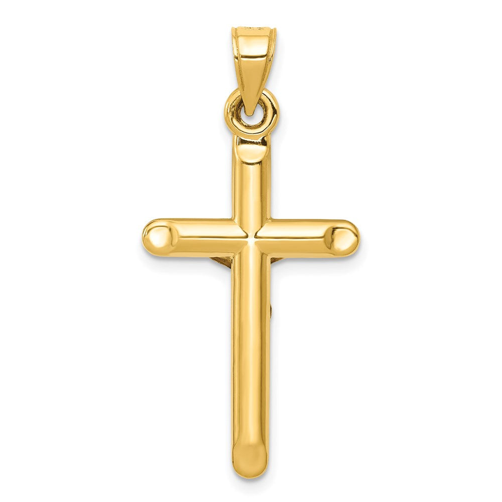14k Yellow Gold 17 mm Hollow Jesus Crucifix Pendant (0.99 grams)