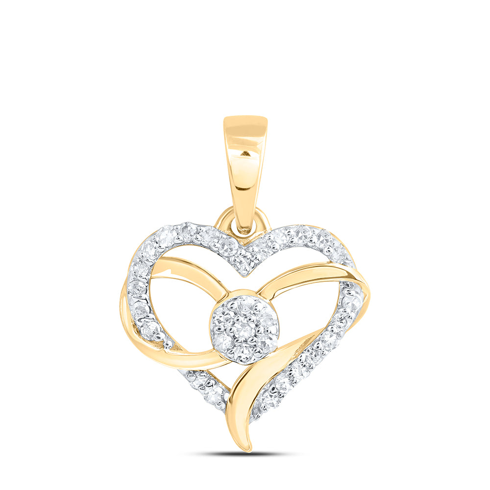 10Kt Gold 1/8Ctw-Dia Nk Gift Heart Pendant