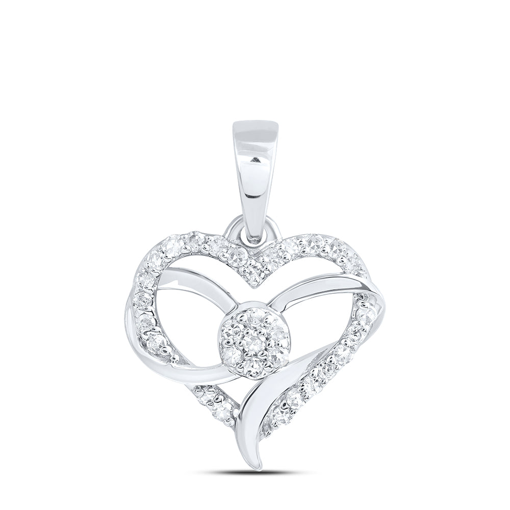 10Kt Gold 1/8Ctw-Dia Nk Gift Heart Pendant