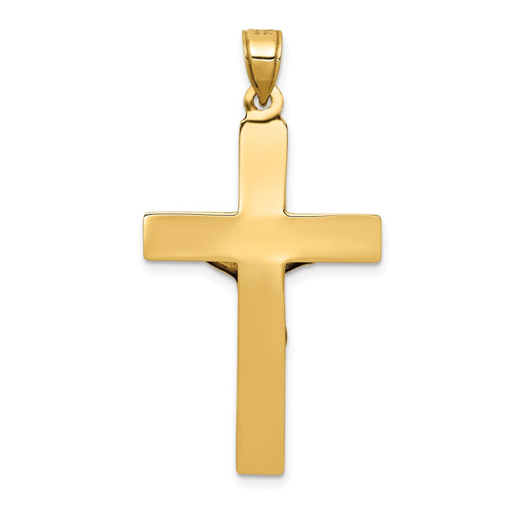 14k Yellow Gold 21 mm Polished Jesus Crucifix Pendant (1.42 grams)