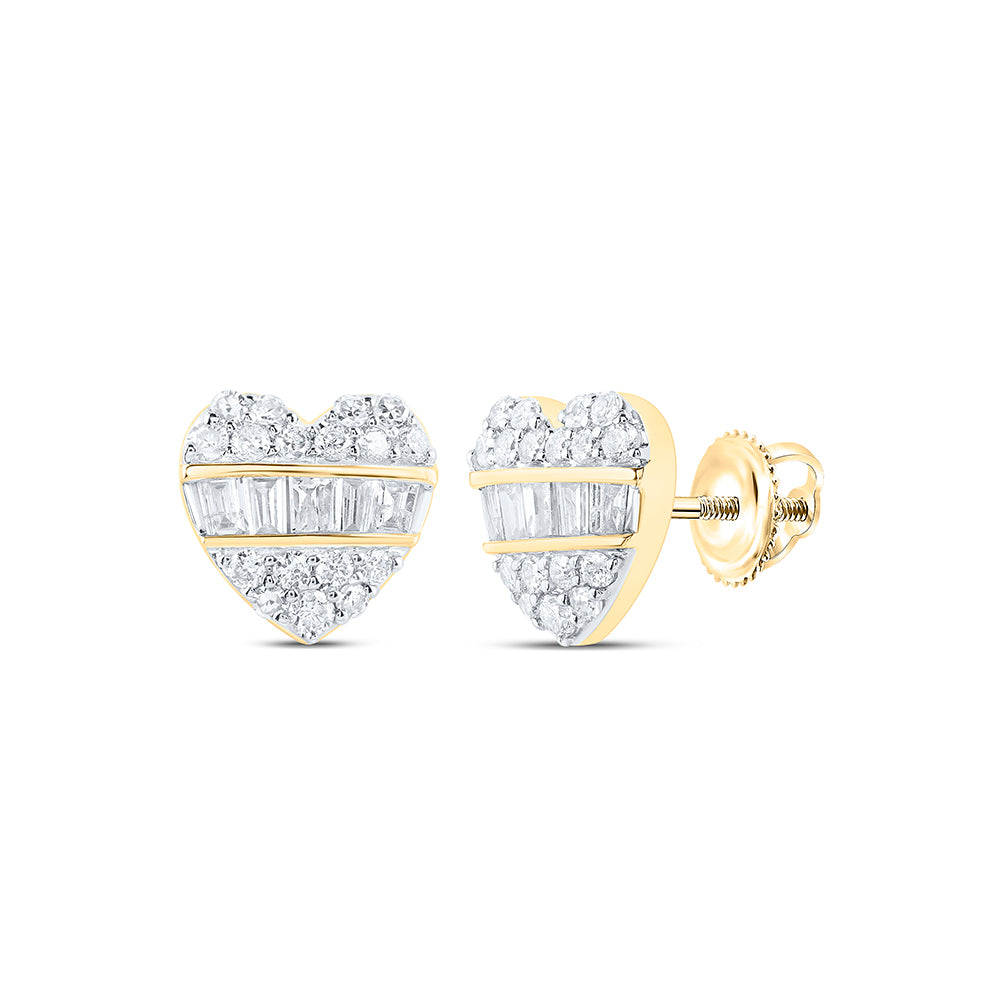 10Kt Gold 3/8Ctw-Dia Nk Fashion Heart Earring