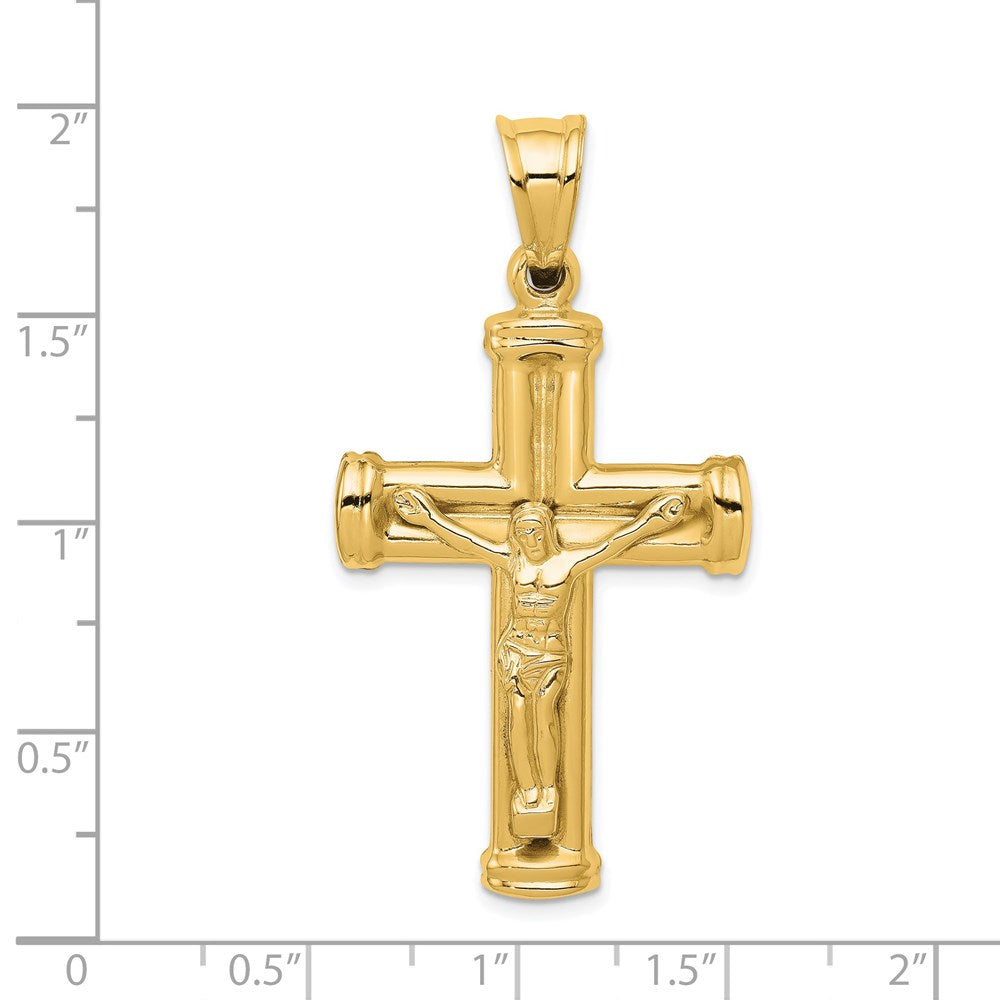14k Yellow Gold 25 mm Reversible Jesus Crucifix Pendant (2.38 grams)