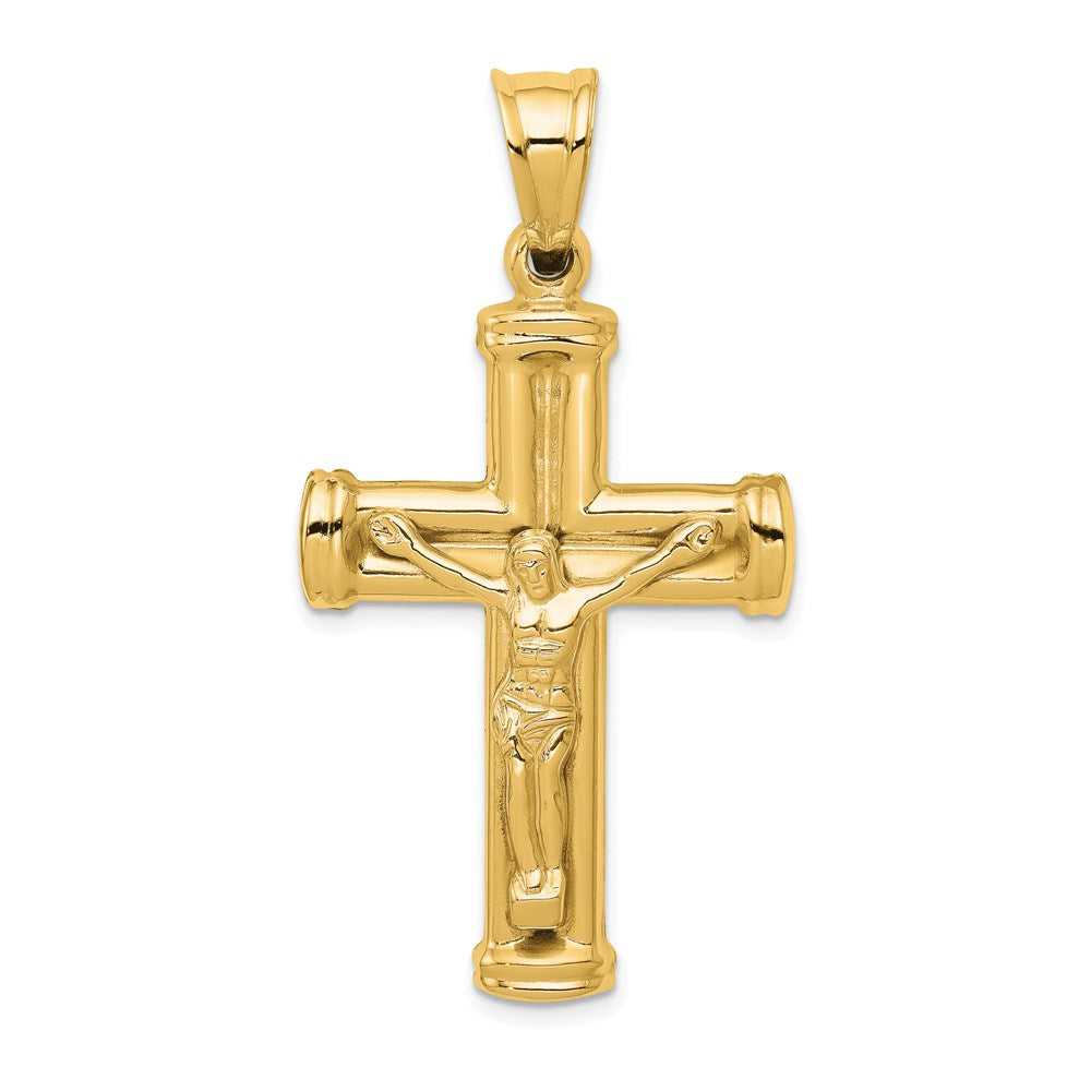 14k Yellow Gold 25 mm Reversible Jesus Crucifix Pendant (2.38 grams)