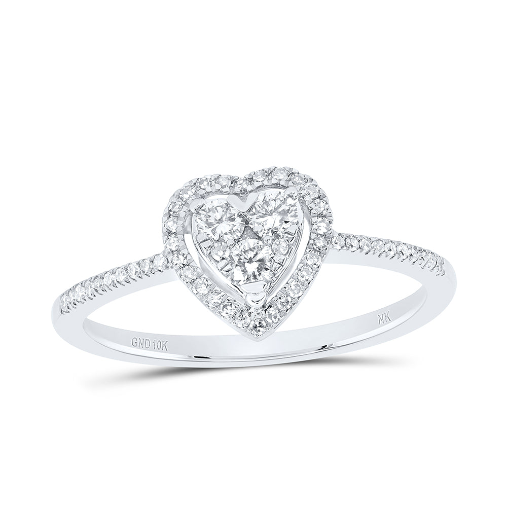 1/4Ctw-Dia Nk Fashion Heart Ring (1.73 grams)