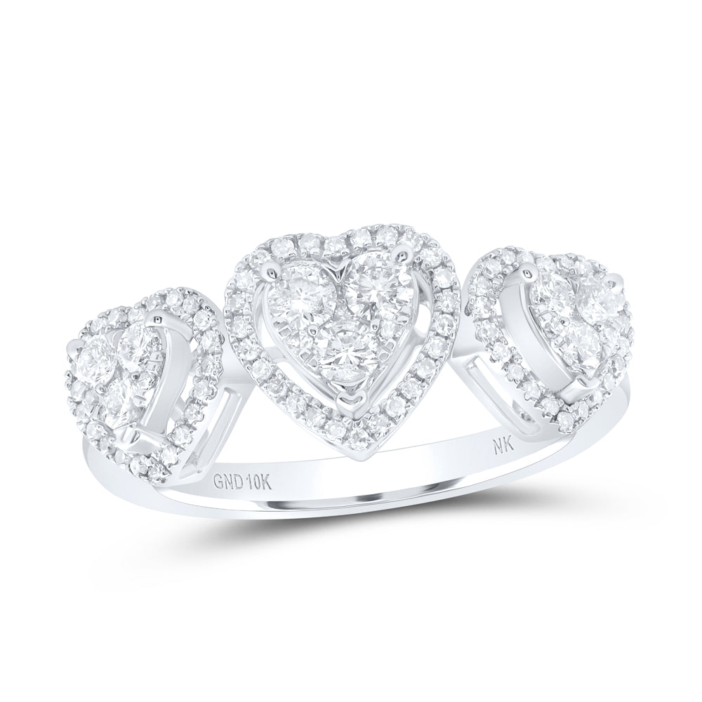 1/2Ctw-Dia Nk Fashion Heart Ring (2.66 grams)