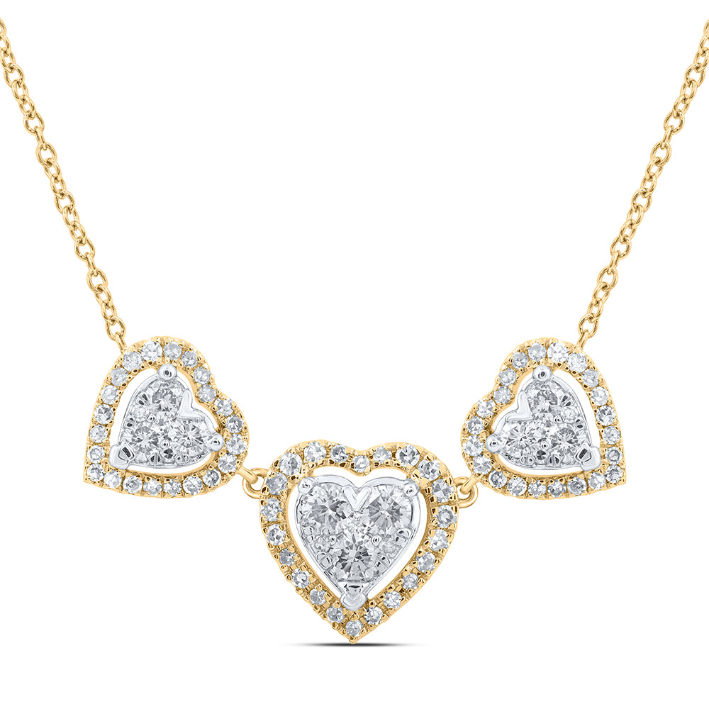10Kt Gold 3/4Ctw-Dia Nk Fashion Heart Necklace(18 Inch)