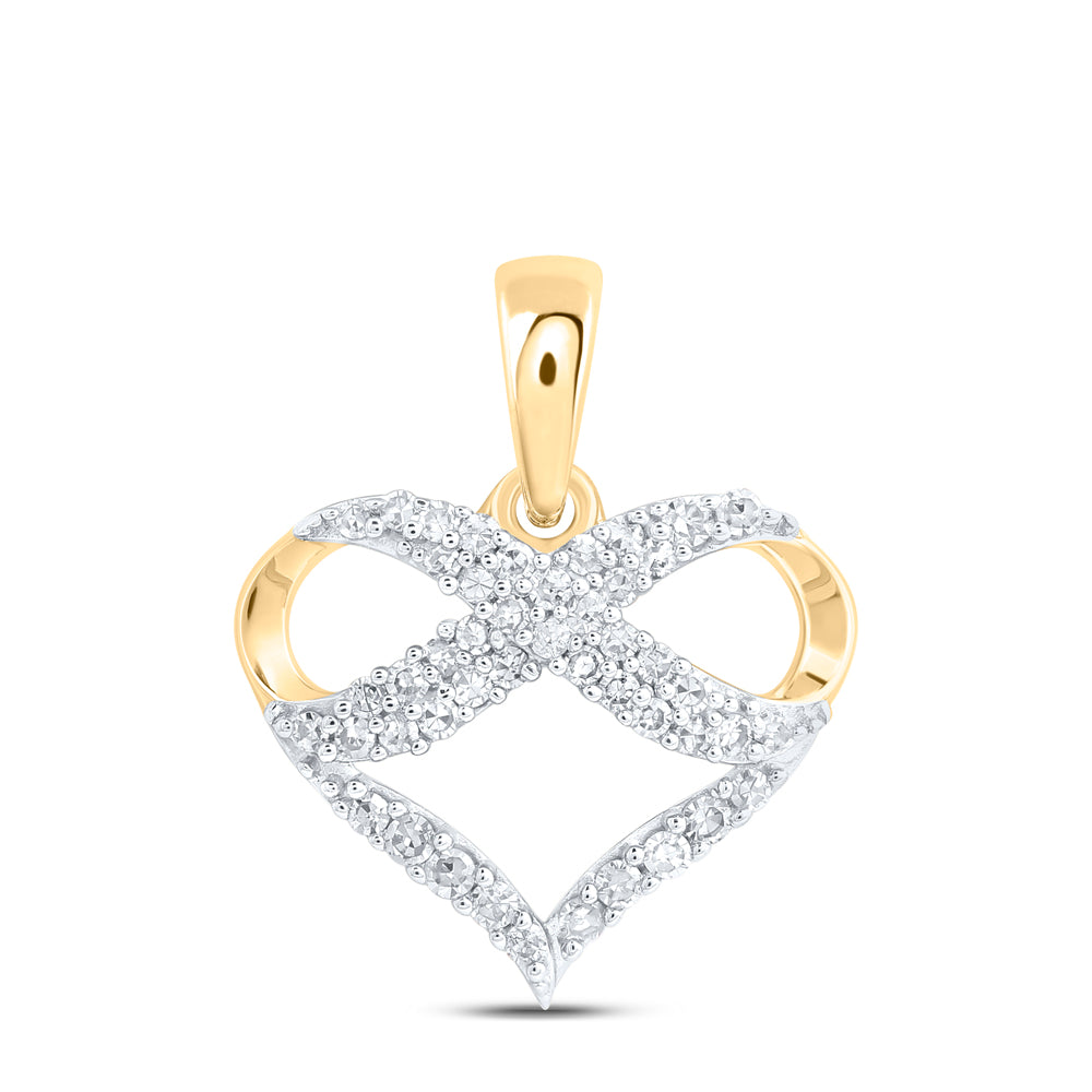 10Kt Gold 1/6Ctw-Dia Nk Gift Infinity Heart Pendant