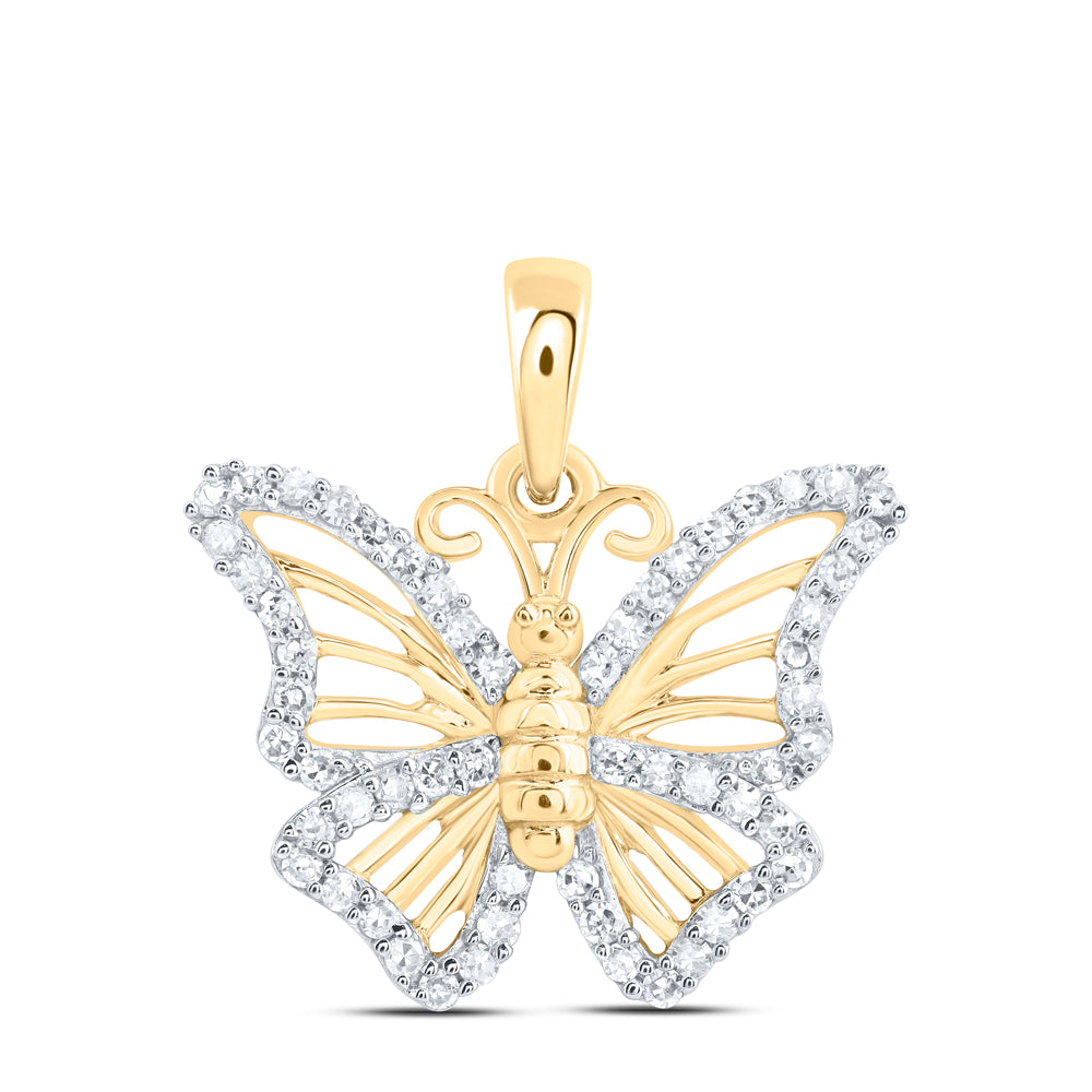 10Kt Gold 1/4 Ctw-Dia Nk Gift Butterfly Pendant