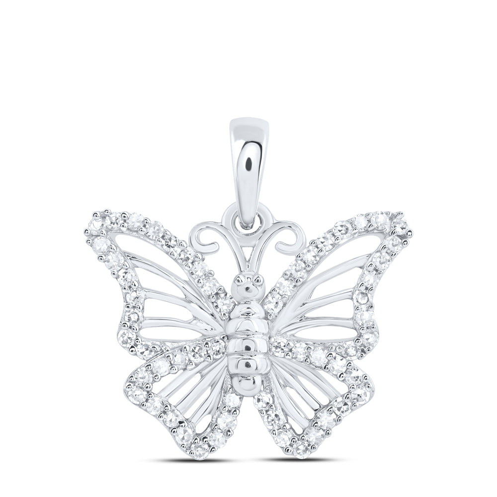 10Kt Gold 1/4 Ctw-Diamond Gift Butterfly Pendant