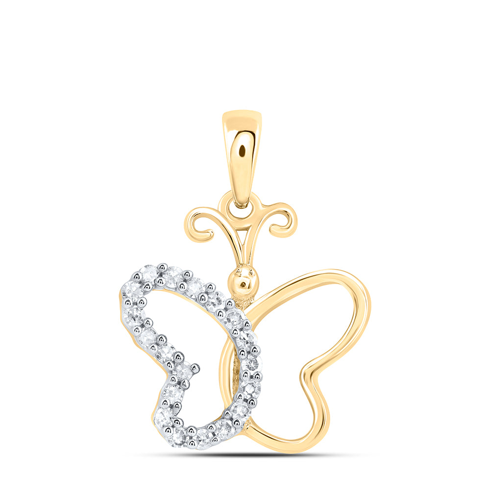 10Kt Gold 1/8Ctw-Dia Nk Gift Butterfly Pendant