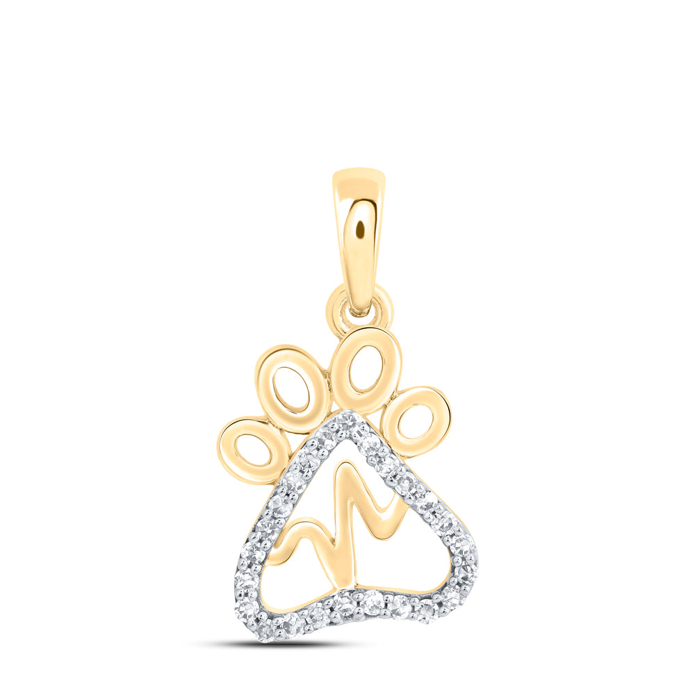 1/10Ctw-Dia Nk Gift Cat Paw Pendant (0.8 grams)