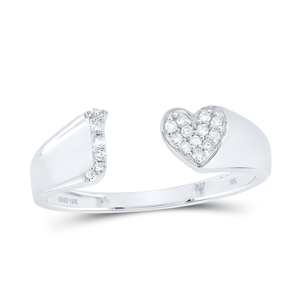 1/12Ctw-Dia Nk Gift Initial "J" Ladies Heart Ring (1.55 grams)
