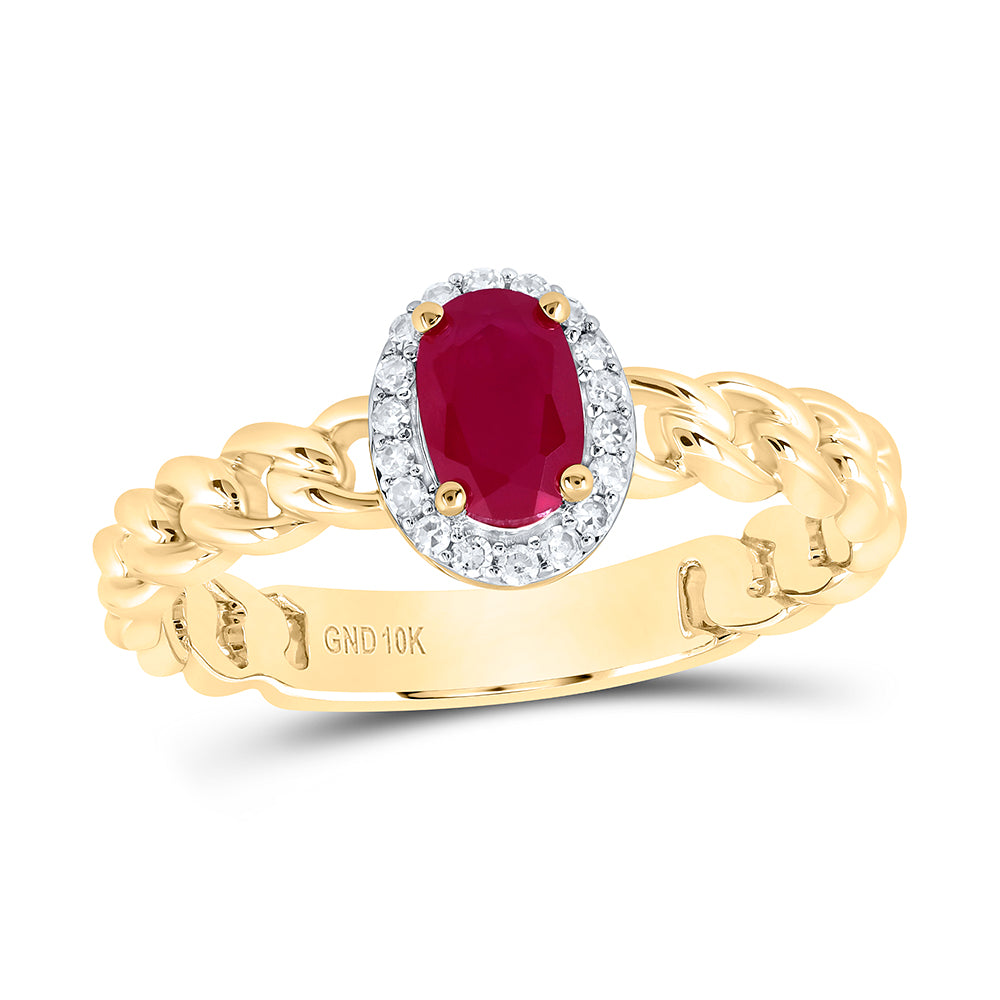 1/10Ctw-Dia Nk 6X4Mm Ov-Ru Synthetic Ring (2.35 grams)