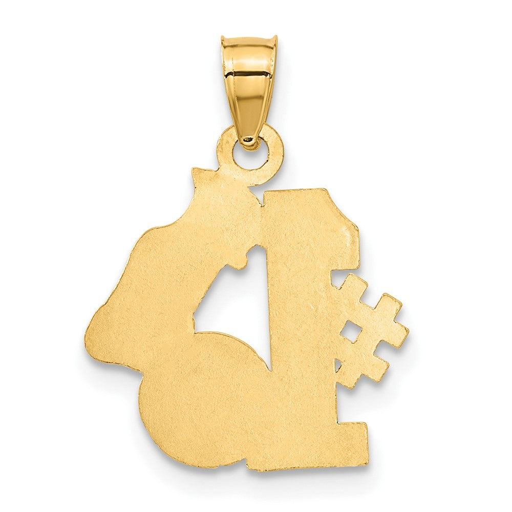 14k Yellow Gold 16 mm #1 Soccer Ball With Cleats Pendant (0.73 grams)