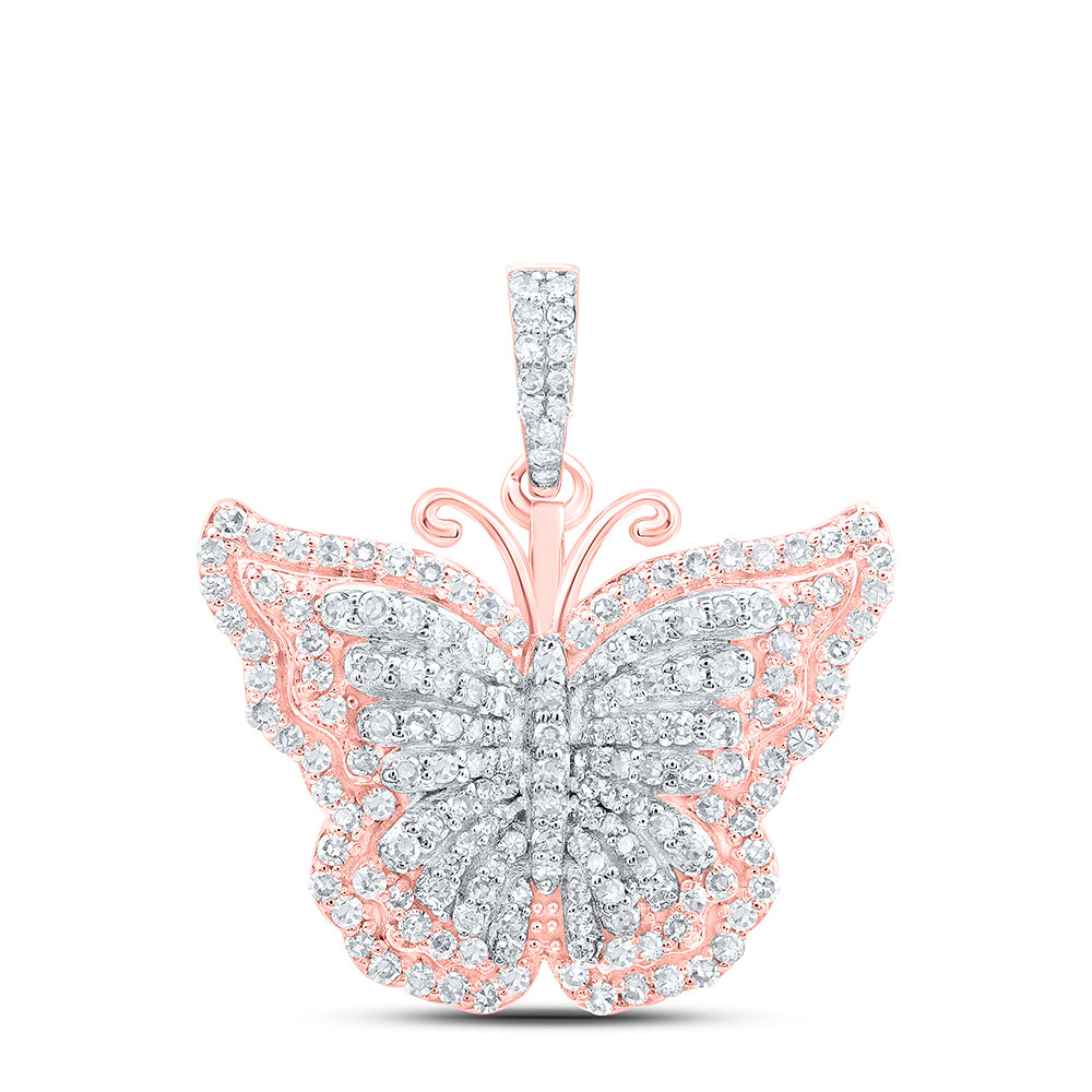 10Kt Gold 5/8Ctw-Diamond Butterfly Fashion Pendant