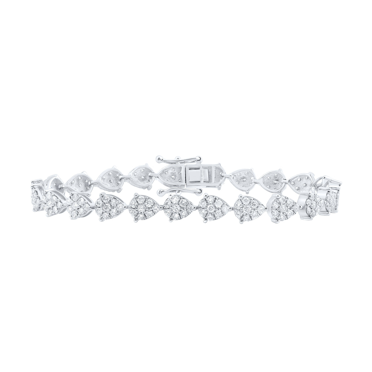10Kt Gold 3 1/2Ctw-Diamond Pear Shape Fashion Bracelet (7 Inch)