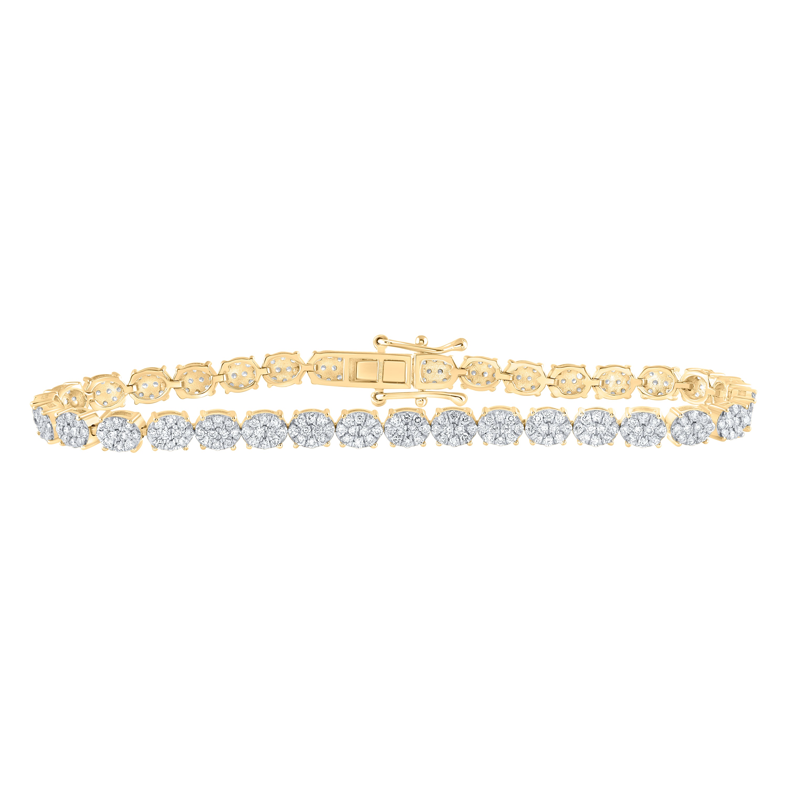 10Kt Gold 2 3/8Ctw-Diamond Oval Shape Fashion Bracelet (7 Inch)