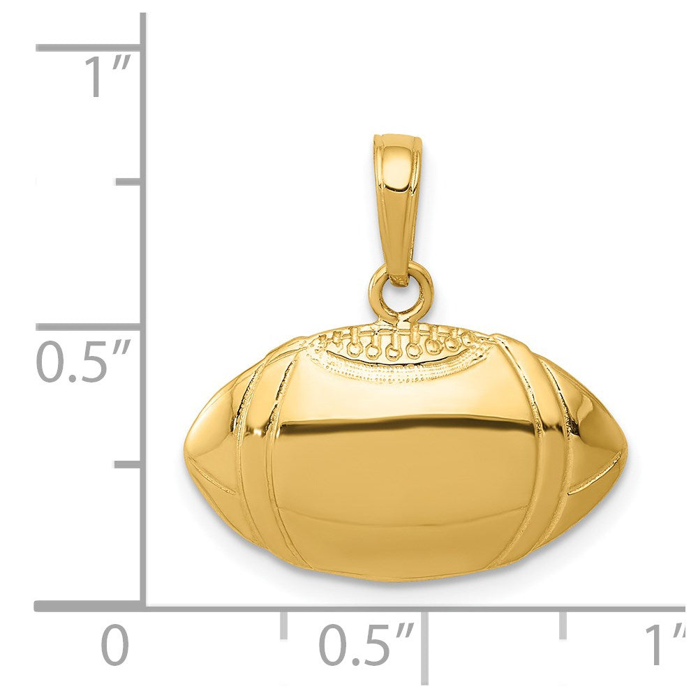 14k Yellow Gold 20 mm Football Profile Pendant (1.29 grams)