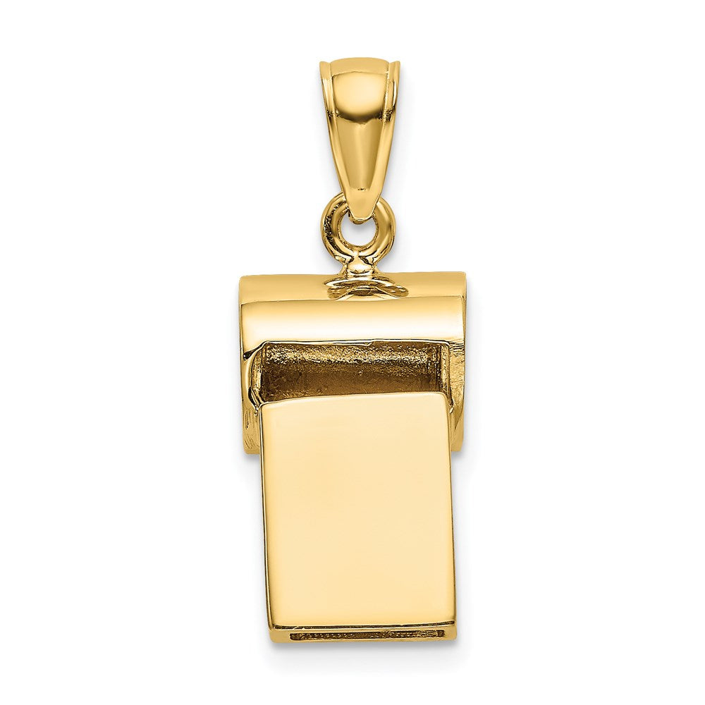 14k Yellow Gold 9.4 mm 3-D Whistle Charm (5.58 grams)