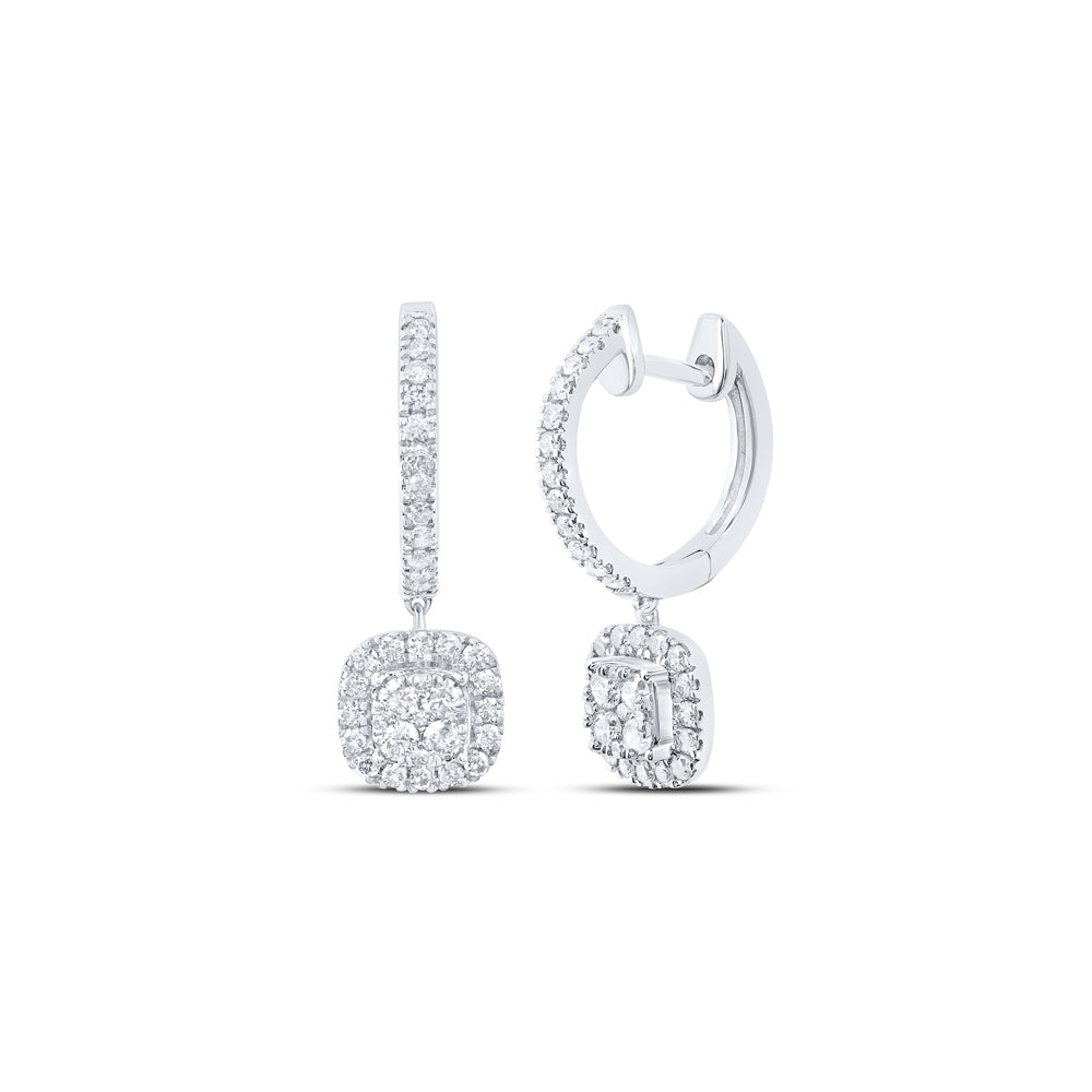 10Kt Gold 1/2Ctw-Dia Nk Cushion Shape Fashion Hoops Earring