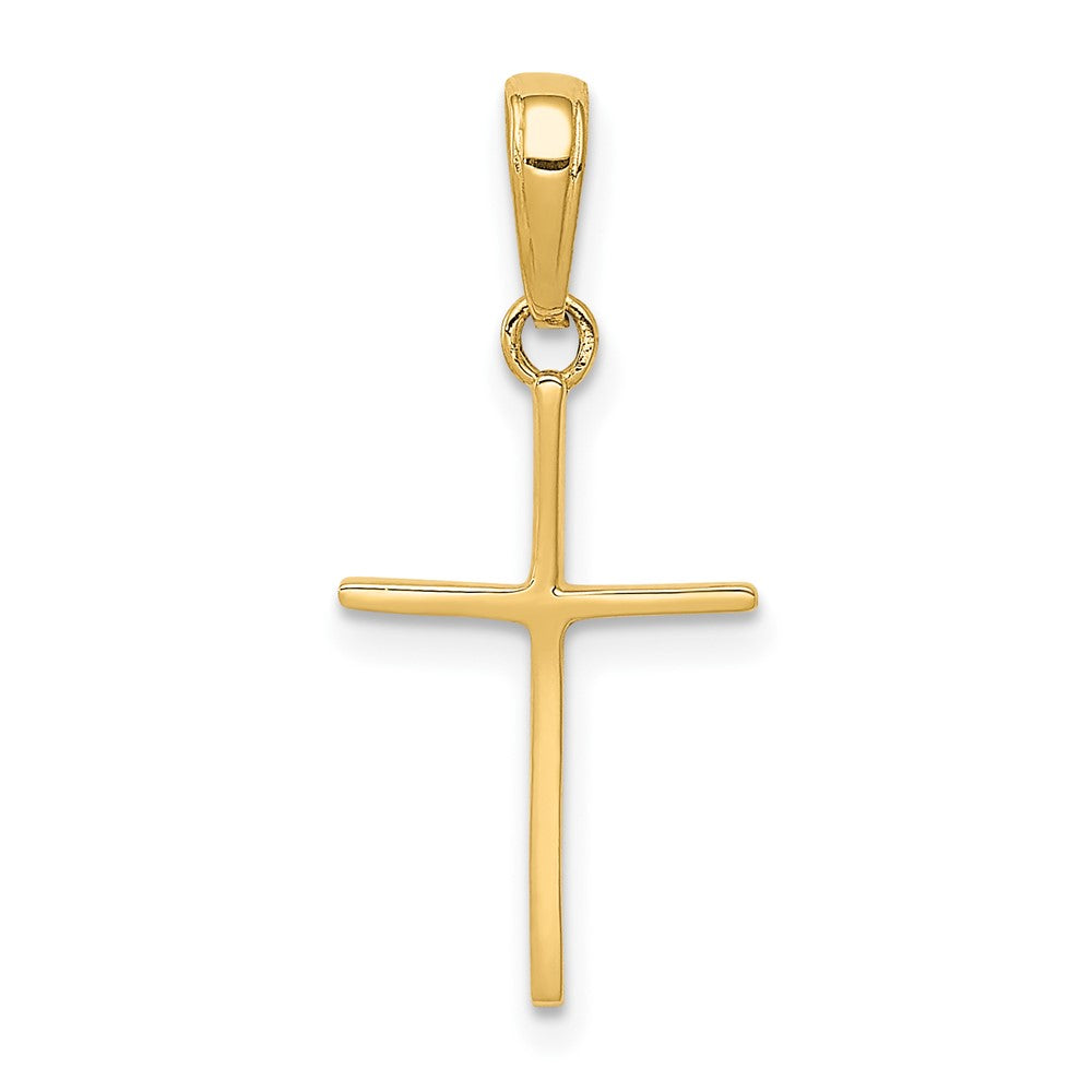 14k Yellow Gold 10.8 mm Polished Cross Pendant (0.55 grams)