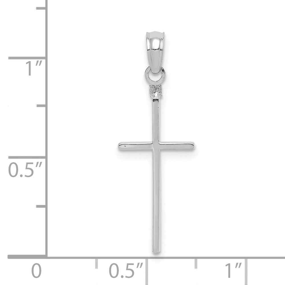 14k White Gold 10 mm Polished Cross Pendant (0.69 grams)