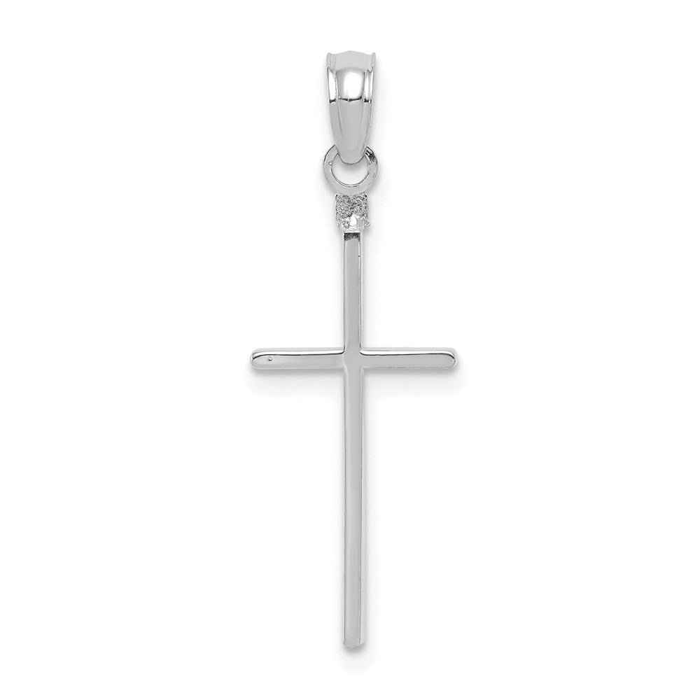 14k White Gold 10 mm Polished Cross Pendant (0.69 grams)