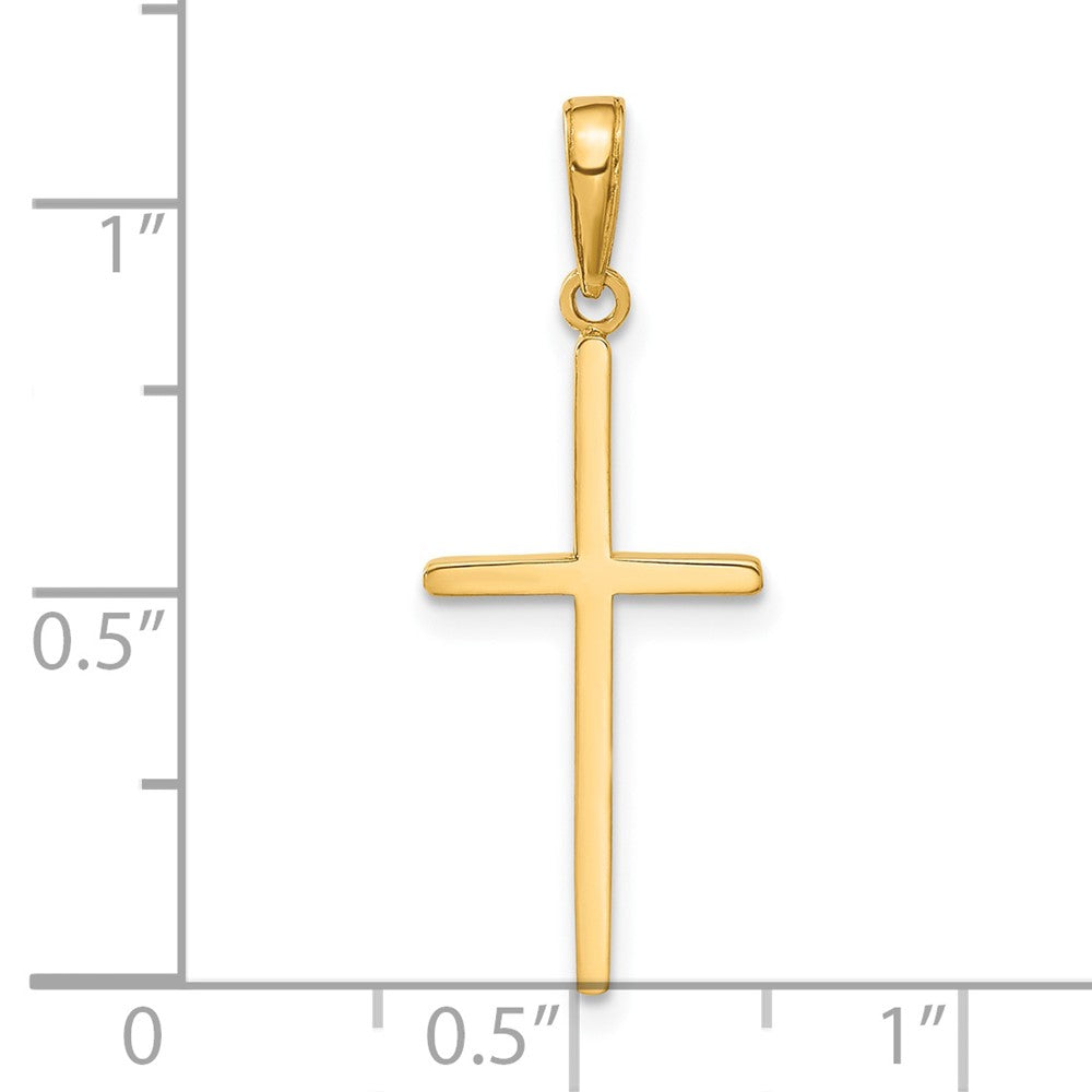 14k Yellow Gold 12 mm Polished Cross Pendant (0.93 grams)