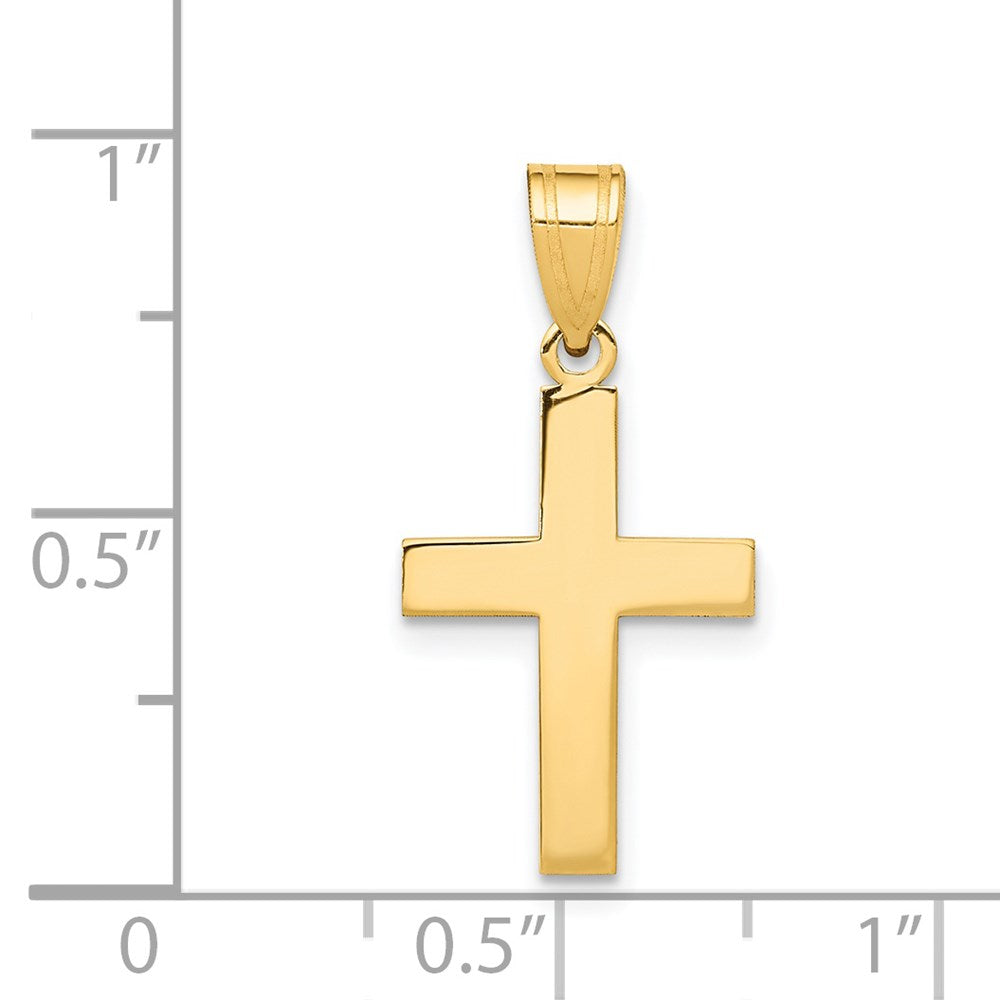 14k Yellow Gold 12 mm Polished Cross Charm (0.66 grams)